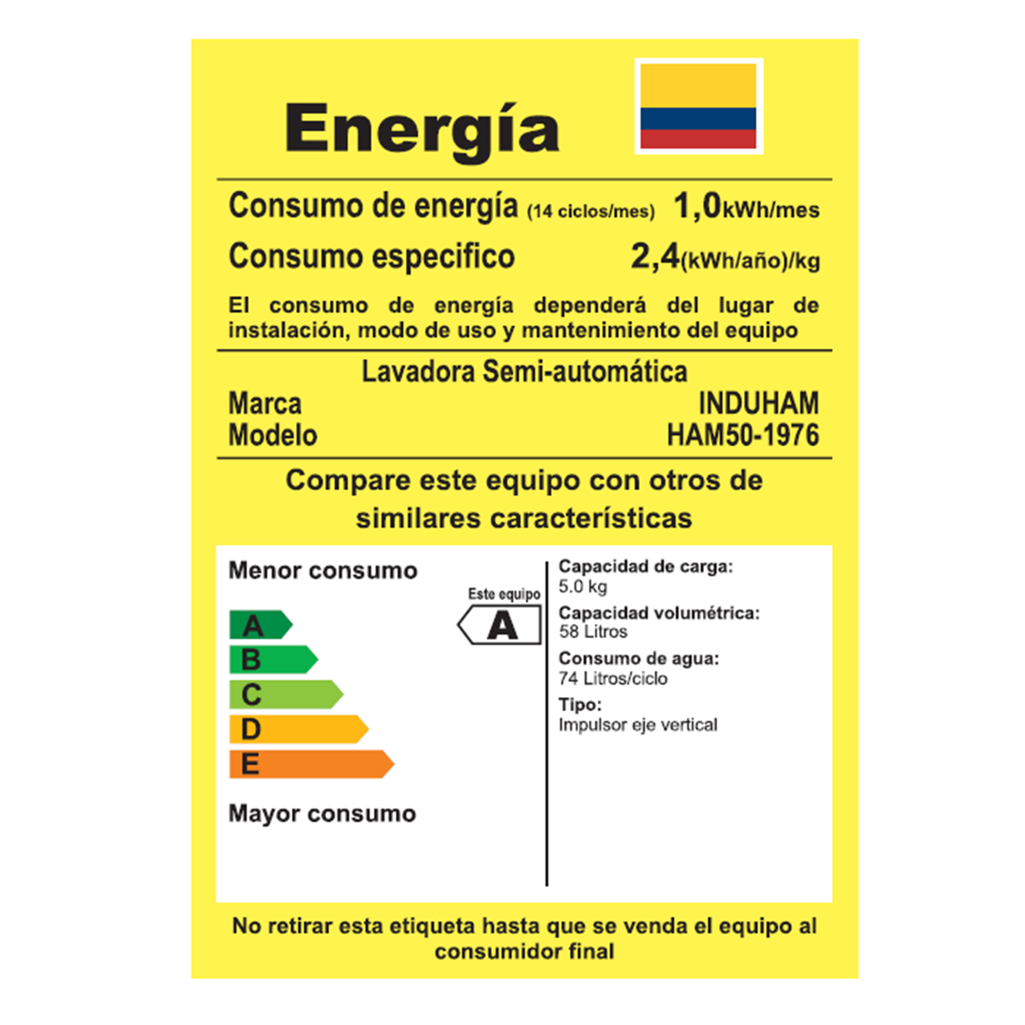 LAVADORA SEMIAUTOMATICA 5KG